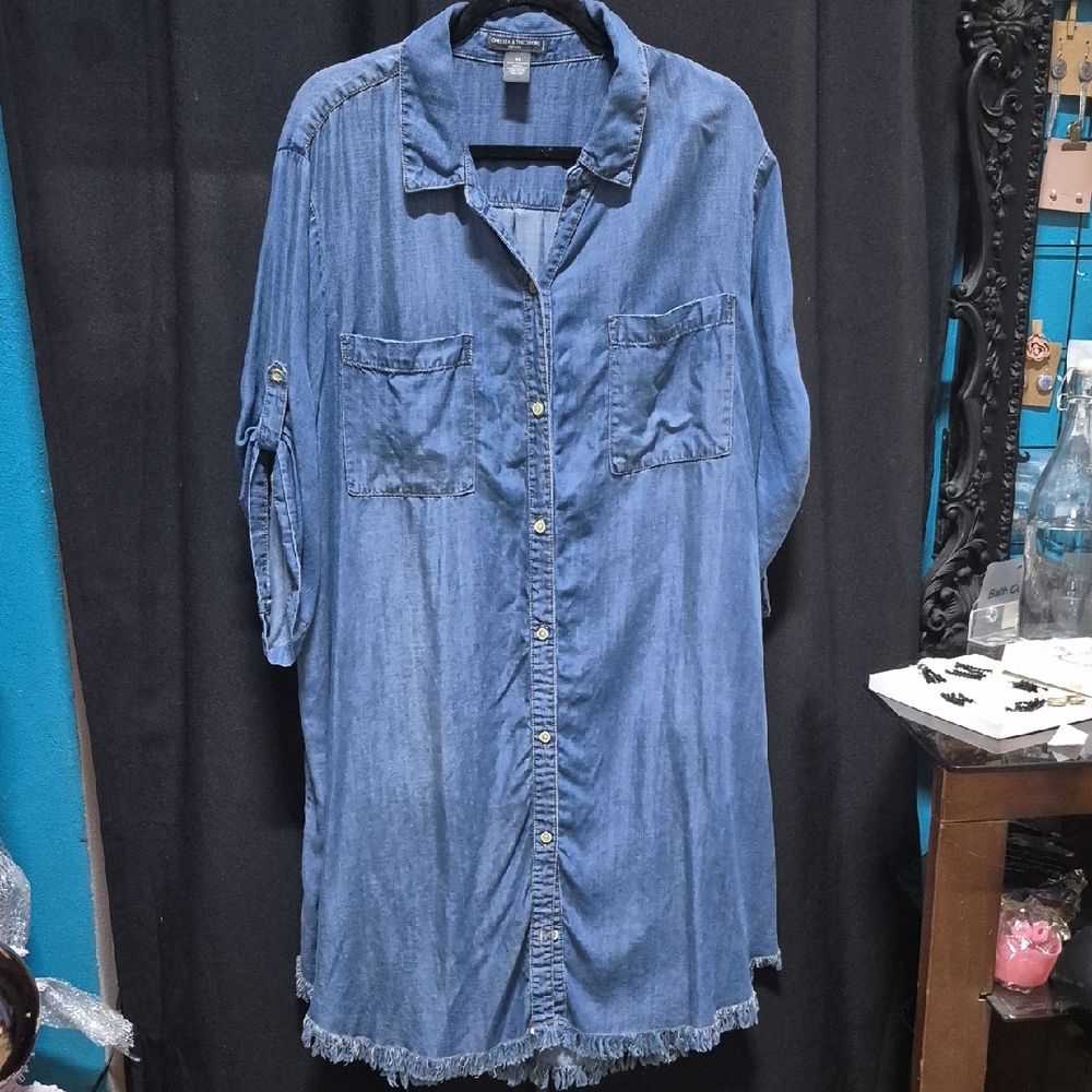 Chelsea & Theodore Indigo Shirt Dress